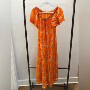 Oliphant Falling Leaves Maxi Dress
